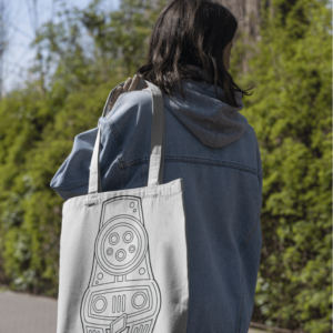 The Plugged In Ride JILLZ cartoon cloth enviro-tote